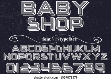 font alphabet typeface vector named baby shop and label  design