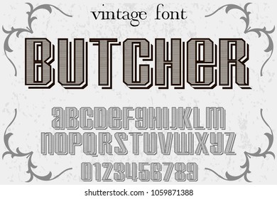 font alphabet typeface vector named butcher and label  design
