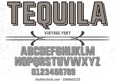 font alphabet typeface vector named tequila and label  design