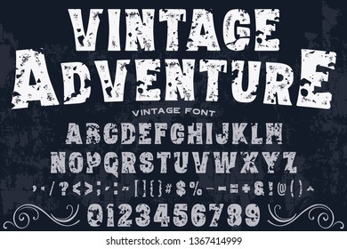 font alphabet typeface vector named vintage adventure