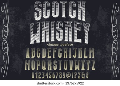 font alphabet typeface vector named scotch whiskey