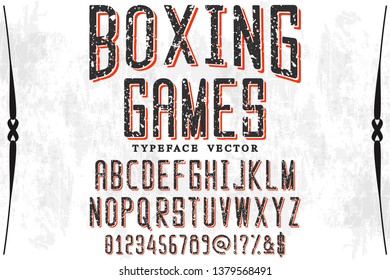 font alphabet typeface vector named boxing games