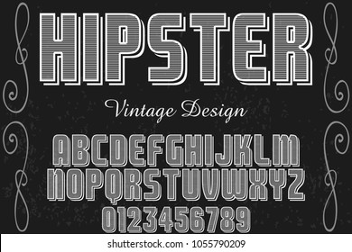 font alphabet typeface vector named-hipster and label  design