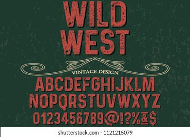 font alphabet typeface vintage vector wild west