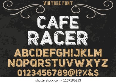 font alphabet typeface vintage vector named vintage cafe racer