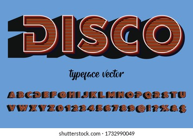 font alphabet, typography vector, blue style background name disco