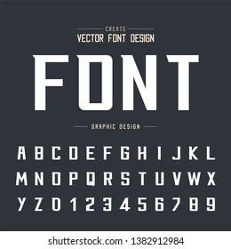 Font and alphabet vector, Bold Modern Typeface and letter number design, Graphic text on background