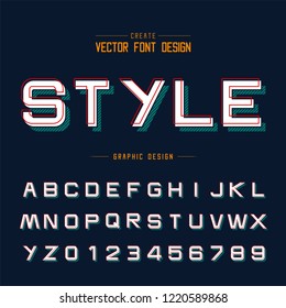 Font and alphabet vector, Design typeface letter and number, Graphic text on background