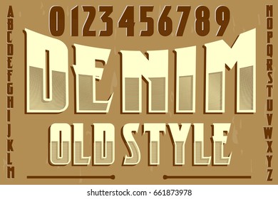font alphabet vector handcrafted denim