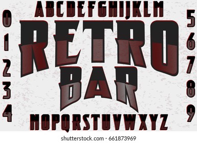 font alphabet vector handcrafted retro bar