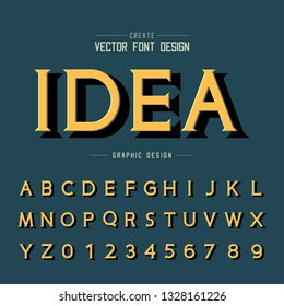 Font and alphabet vector, Idea shadow typeface letter and number design, Graphic text on background