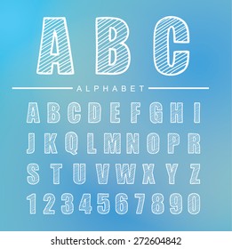 font alphabet, Vector illustration.