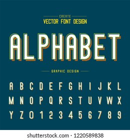 Font and alphabet vector, Letter typeface and number design, Graphic text on background