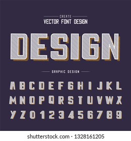 Font and alphabet vector, Line Bold typeface and number design, Graphic text on background