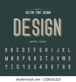 Font and alphabet vector, Line Letter style typeface and number design, Graphic text on background