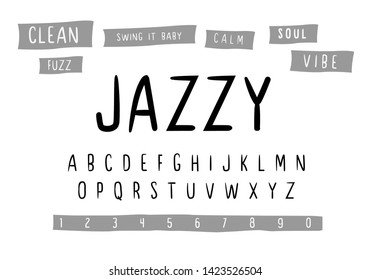 Font and alphabet vector, Modern Typeface and letter number design, Graphic text on background - Vector 