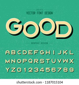 Font and alphabet vector, modren letter design and graphic text on green background