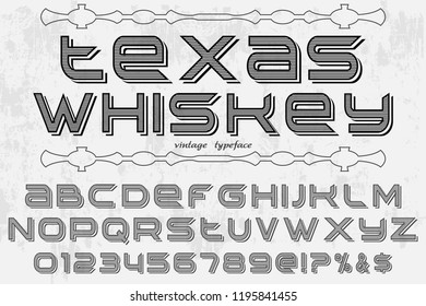 font alphabet vector  named texas whiskey