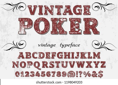 font alphabet vector  named vintage poker