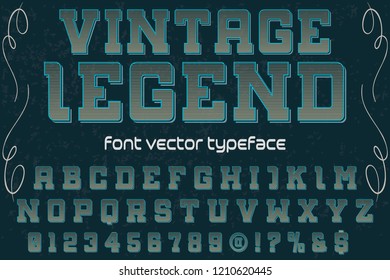 font alphabet vector named vintage legend