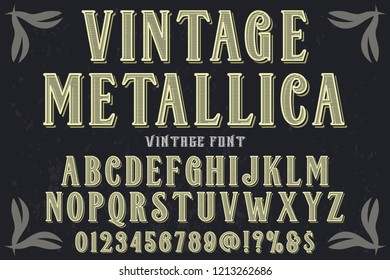 font alphabet vector named vintage metallica
