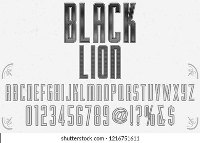 font alphabet vector named vintage black lion