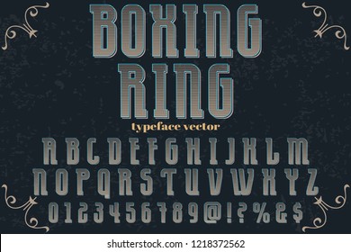 font alphabet vector named vintage boxing ring