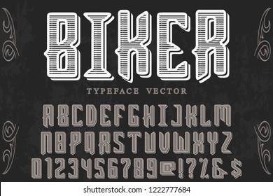 Font Alphabet Vector Named Vintage Biker