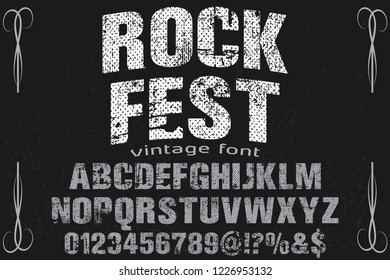 font alphabet vector named vintage rock fest