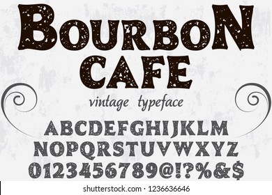 font alphabet vector named vintage vintage bourbon cafe