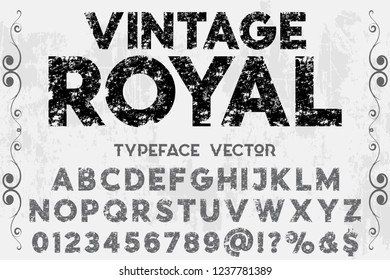 font alphabet vector named vintage royal