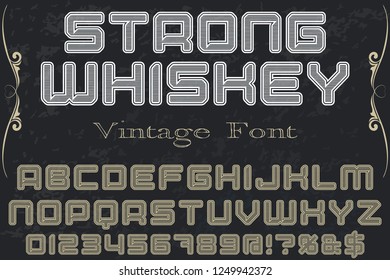 font alphabet vector named vintage strong whiskey