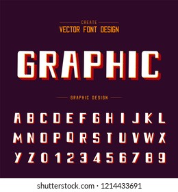 Font and alphabet vector, Style bold typeface and number design, Graphic text on background