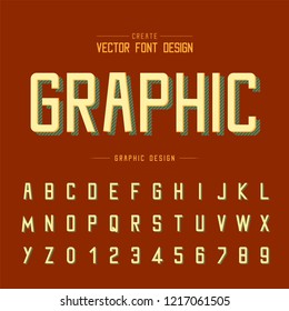 Font and alphabet vector, Style typeface and letter number design, Graphic text on background