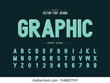 Font and alphabet vector, Style typeface letter and number design, graphic text on background