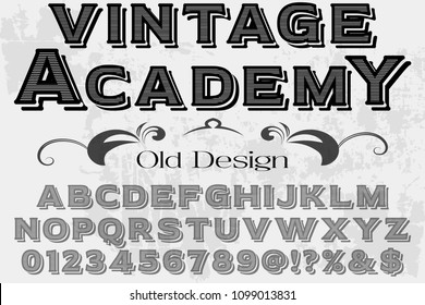 font alphabet vector typeface vector named vintage academy