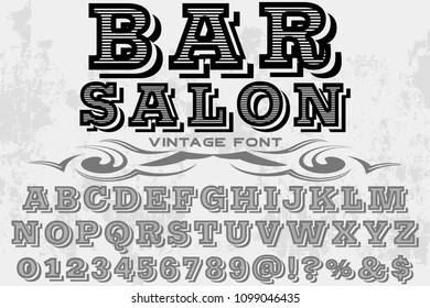 font alphabet vector typeface named vintage bar salon