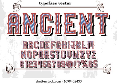 font alphabet vector typeface named -vintage ancient