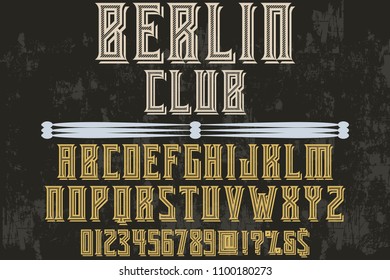 font alphabet vector typeface vector named vintage berlin club