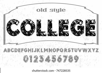 font alphabet vector typeface named college