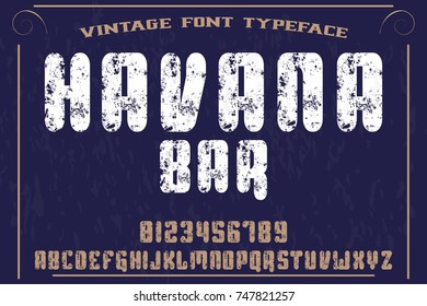 font alphabet vector typeface named havana bar
