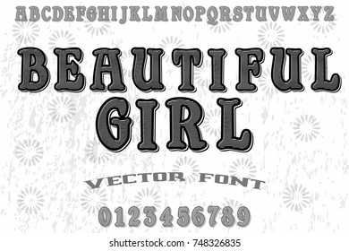 font alphabet vector typeface named beautiful girl