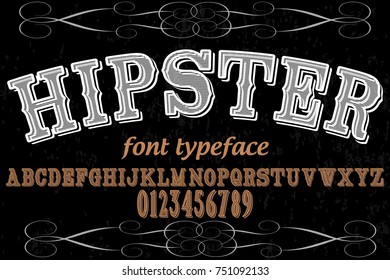 font alphabet vector typeface named hipster
