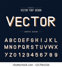 Font and alphabet vector, Typeface style letter and number design, Graphic text on background