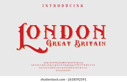 font alphabet Vintage london Victorian typeface decorative Font