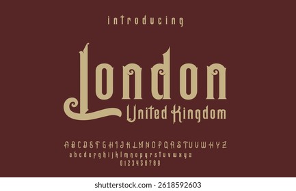 font alphabet Vintage london Victorian typeface decorative Font