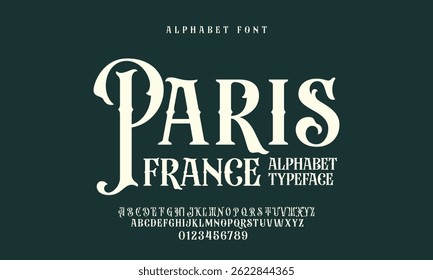 font alphabet Vintage paris france Victorian typeface decorative Font
