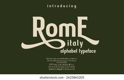 alfabeto da fonte Vintage roma itália vitoriana fonte decorativa