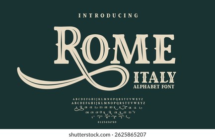 alfabeto da fonte Vintage roma itália vitoriana fonte decorativa
