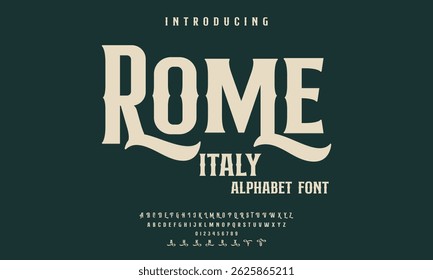 alfabeto da fonte Vintage roma itália vitoriana fonte decorativa